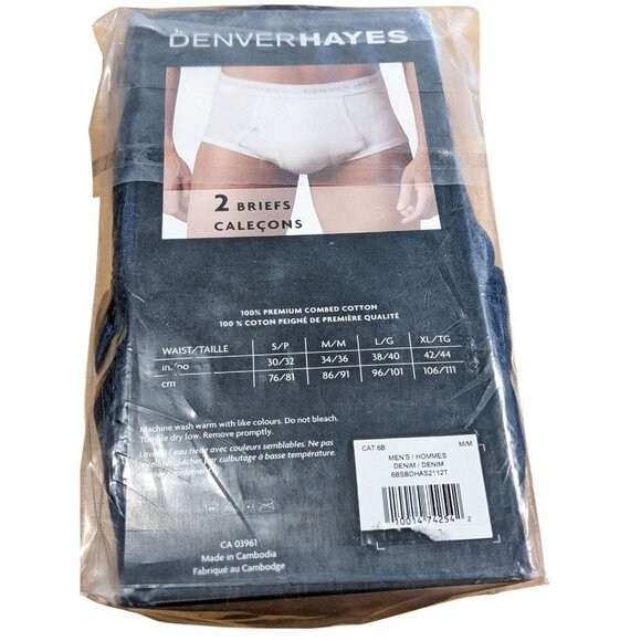 Denver Hayes Mens Classic Briefs 2 Pack Size Medium NEW in Package Blue - Picture 2 of 4